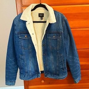 Forever 21 Sherpa Jean Jacket, Size Small